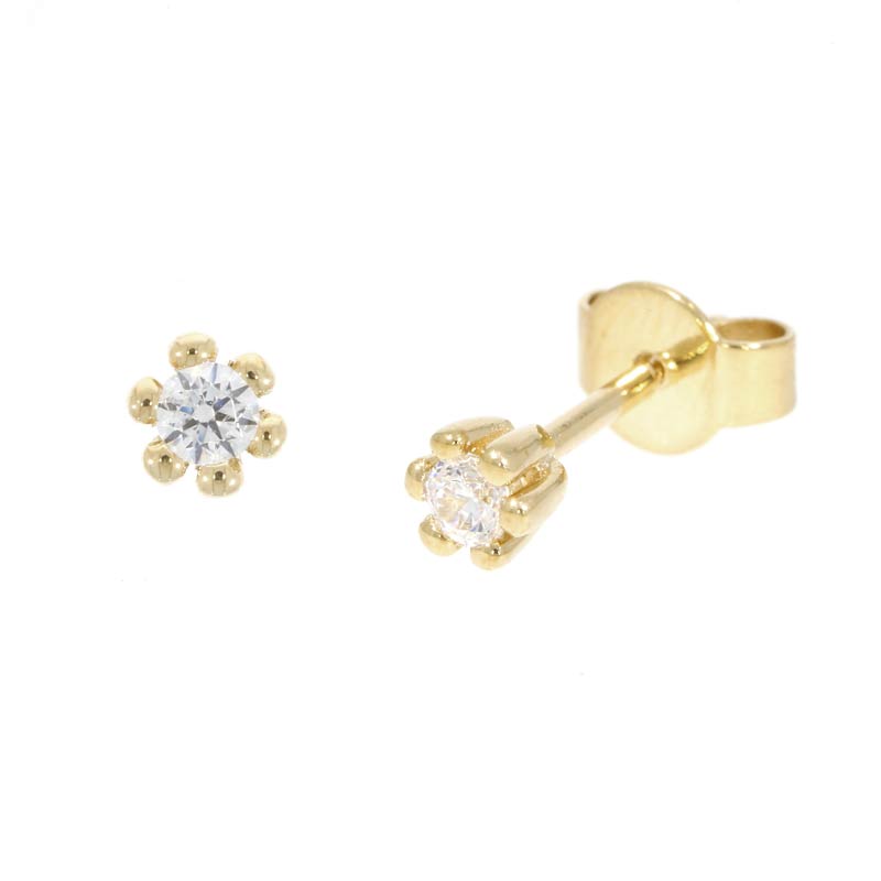 019100-5124-001 | Ohrstecker Greven 019100 585 Gelbgold Brillant 0,100 ct H-SI ∅ 2.4mm100% Made in Germany  